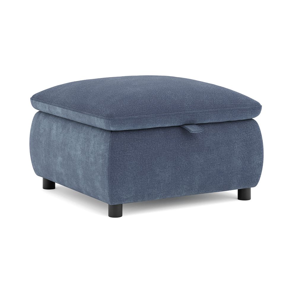 Phoenix Storage Footstool in Manhattan Navy Fabric 1