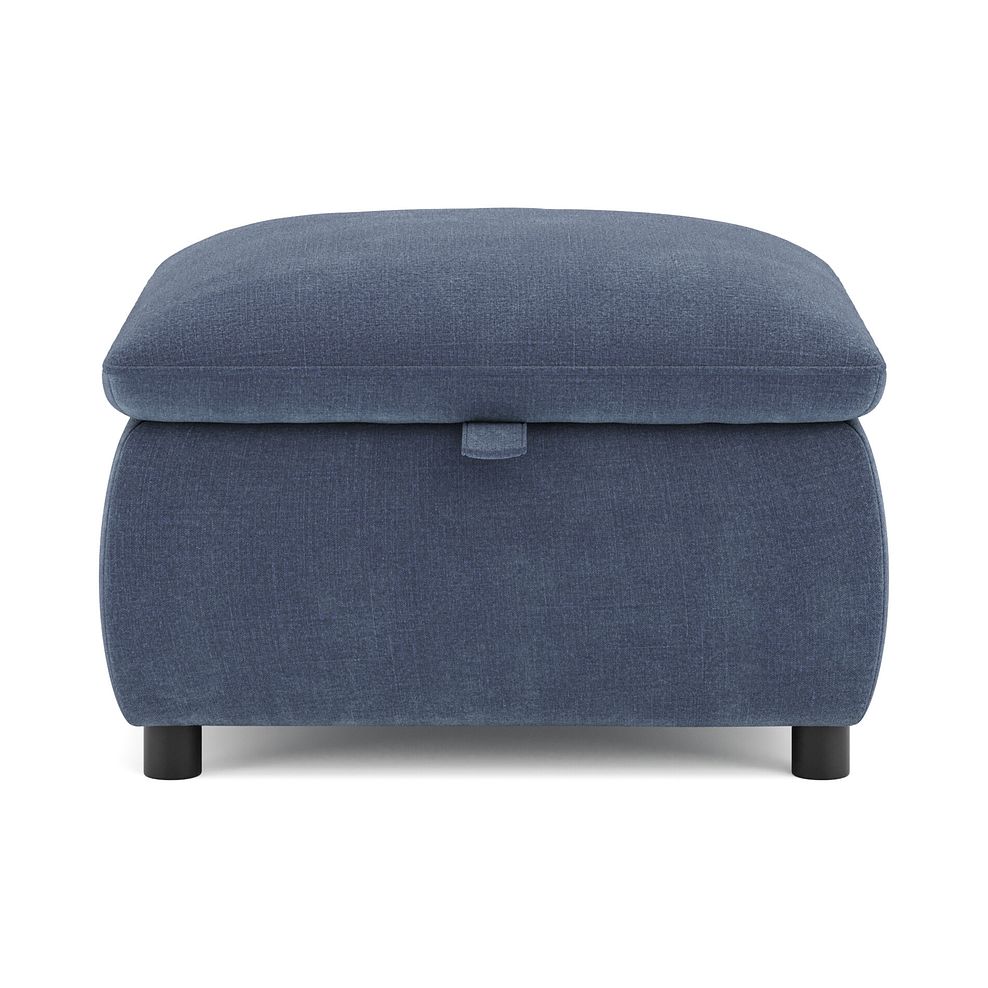 Phoenix Storage Footstool in Manhattan Navy Fabric 2