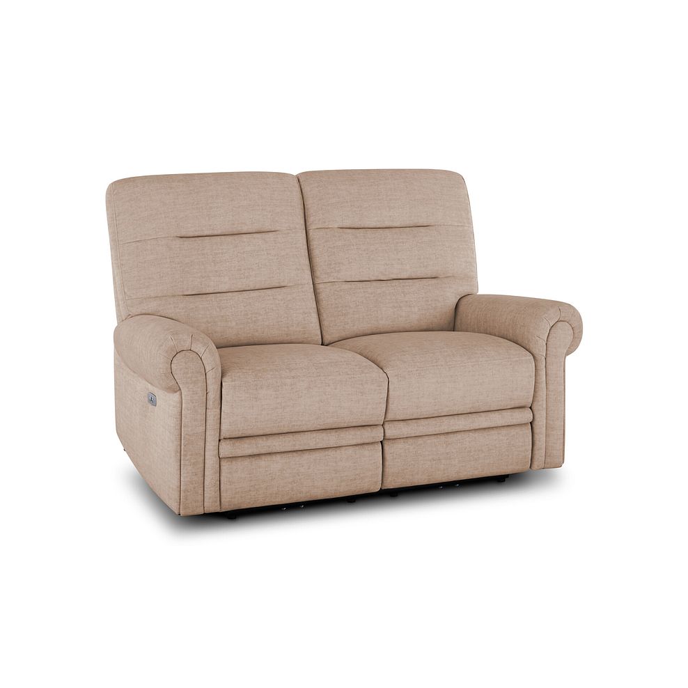 Eastbourne Recliner 2 Seater with USB - Plush Beige Fabric 1