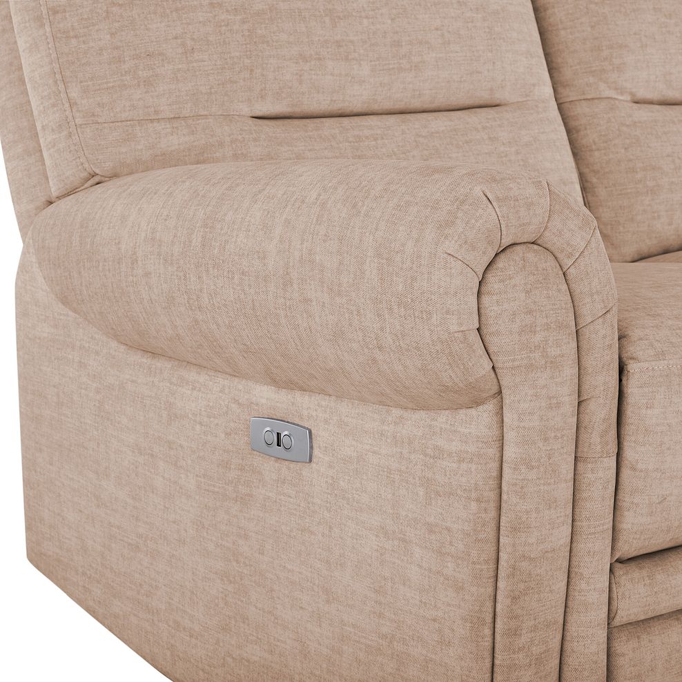 Eastbourne Recliner 2 Seater with USB - Plush Beige Fabric 12