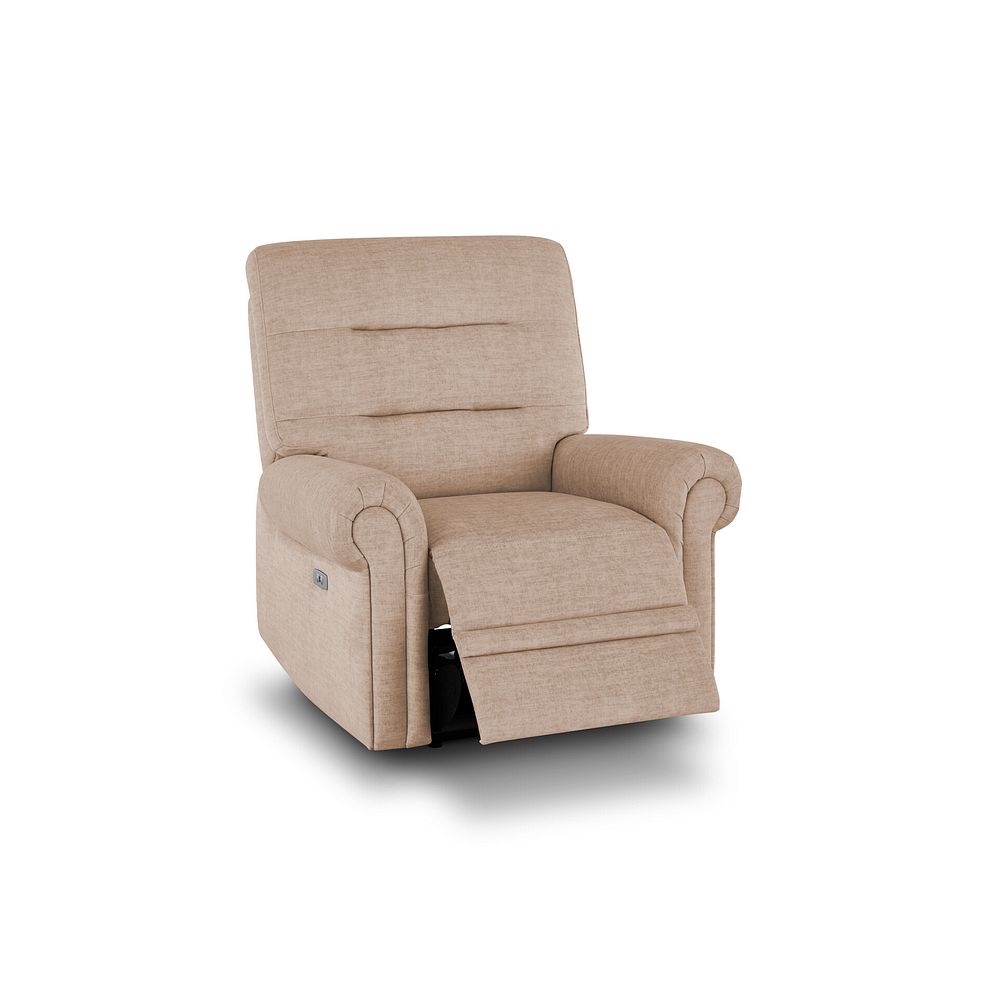 Eastbourne Recliner Armchair with USB - Plush Beige Fabric 3