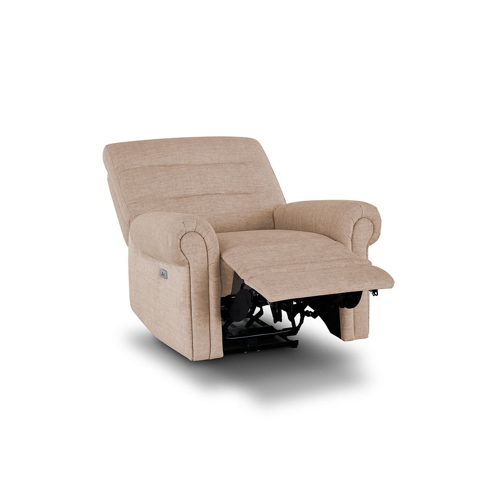 Eastbourne Recliner Armchair with USB - Plush Beige Fabric 4