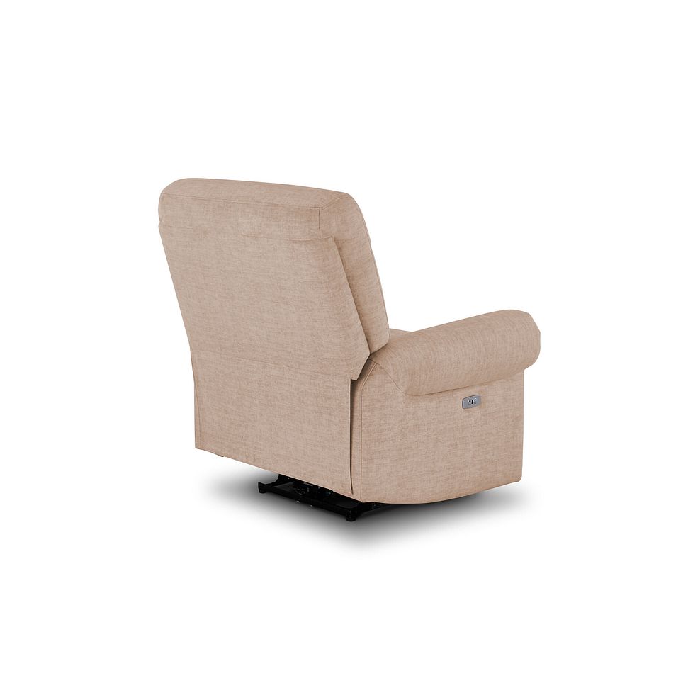 Eastbourne Recliner Armchair with USB - Plush Beige Fabric 5