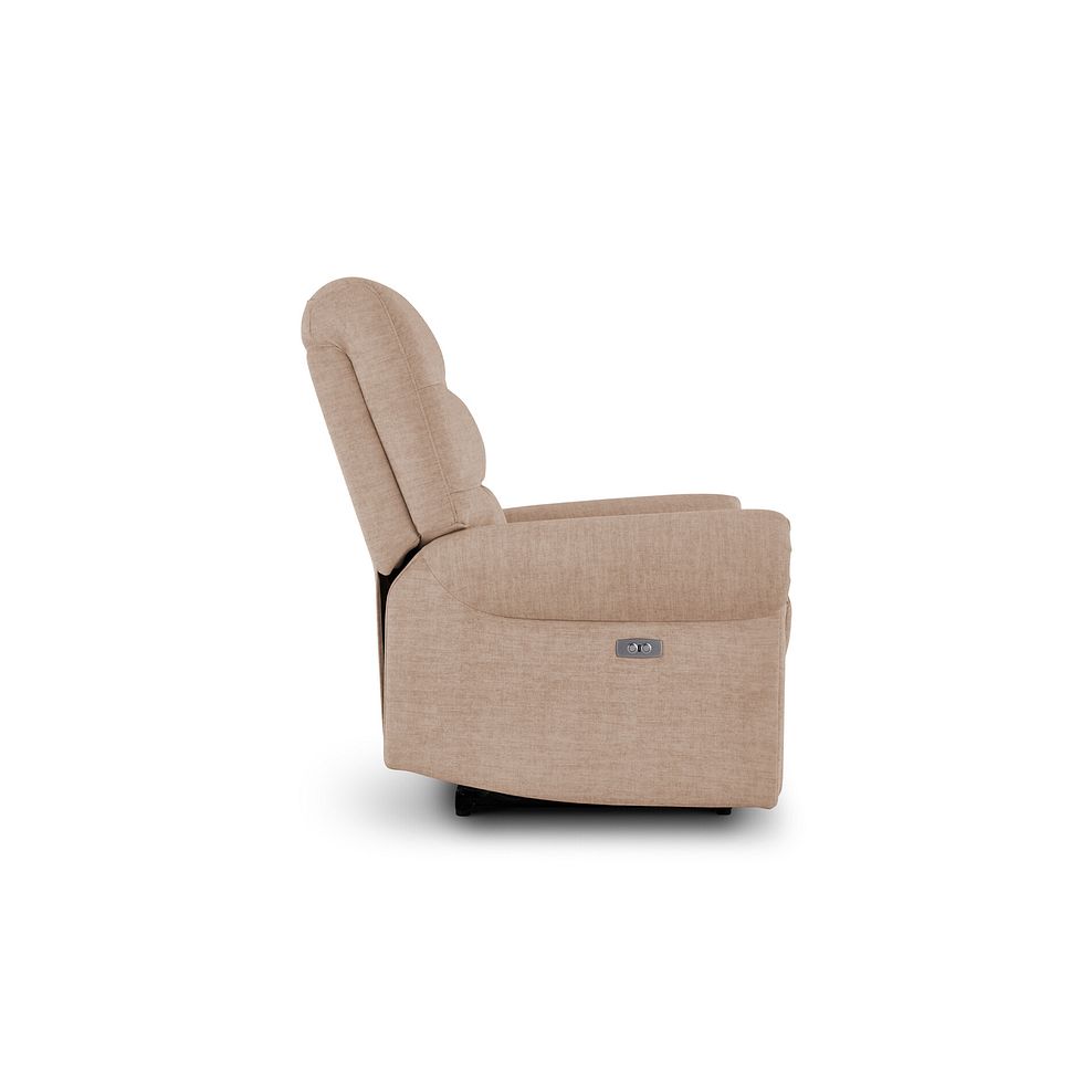 Eastbourne Recliner Armchair with USB - Plush Beige Fabric 6