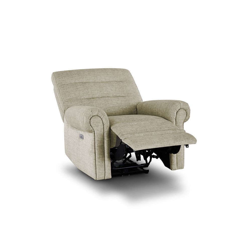 Eastbourne Recliner Armchair with USB - Plush Beige Fabric 4