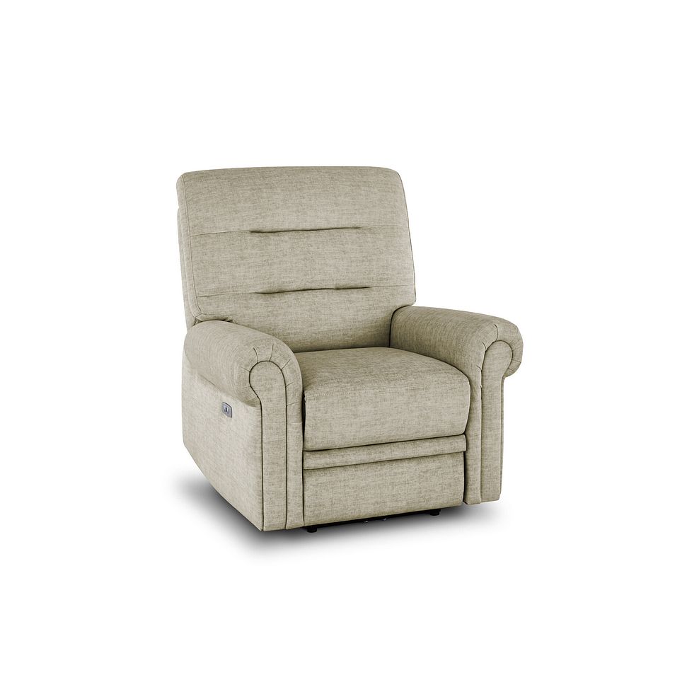Eastbourne Recliner Armchair with USB - Plush Beige Fabric 1