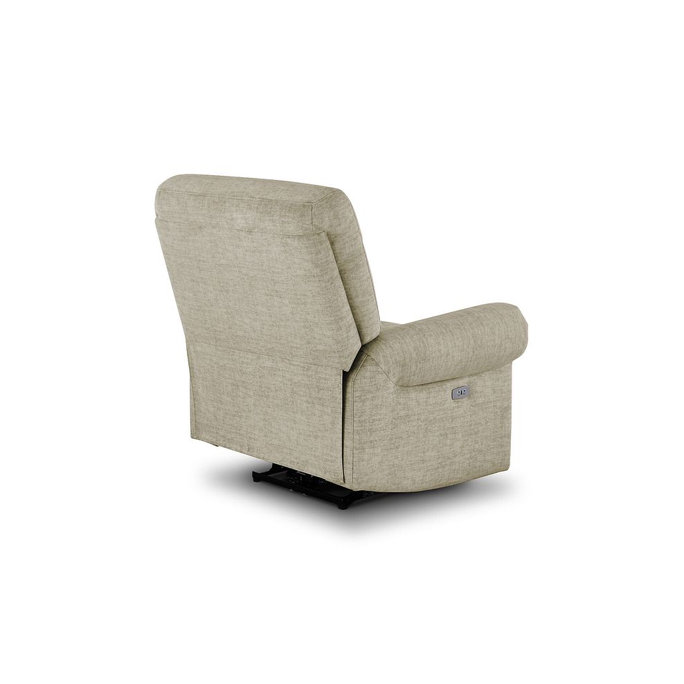 Eastbourne Recliner Armchair with USB - Plush Beige Fabric 5
