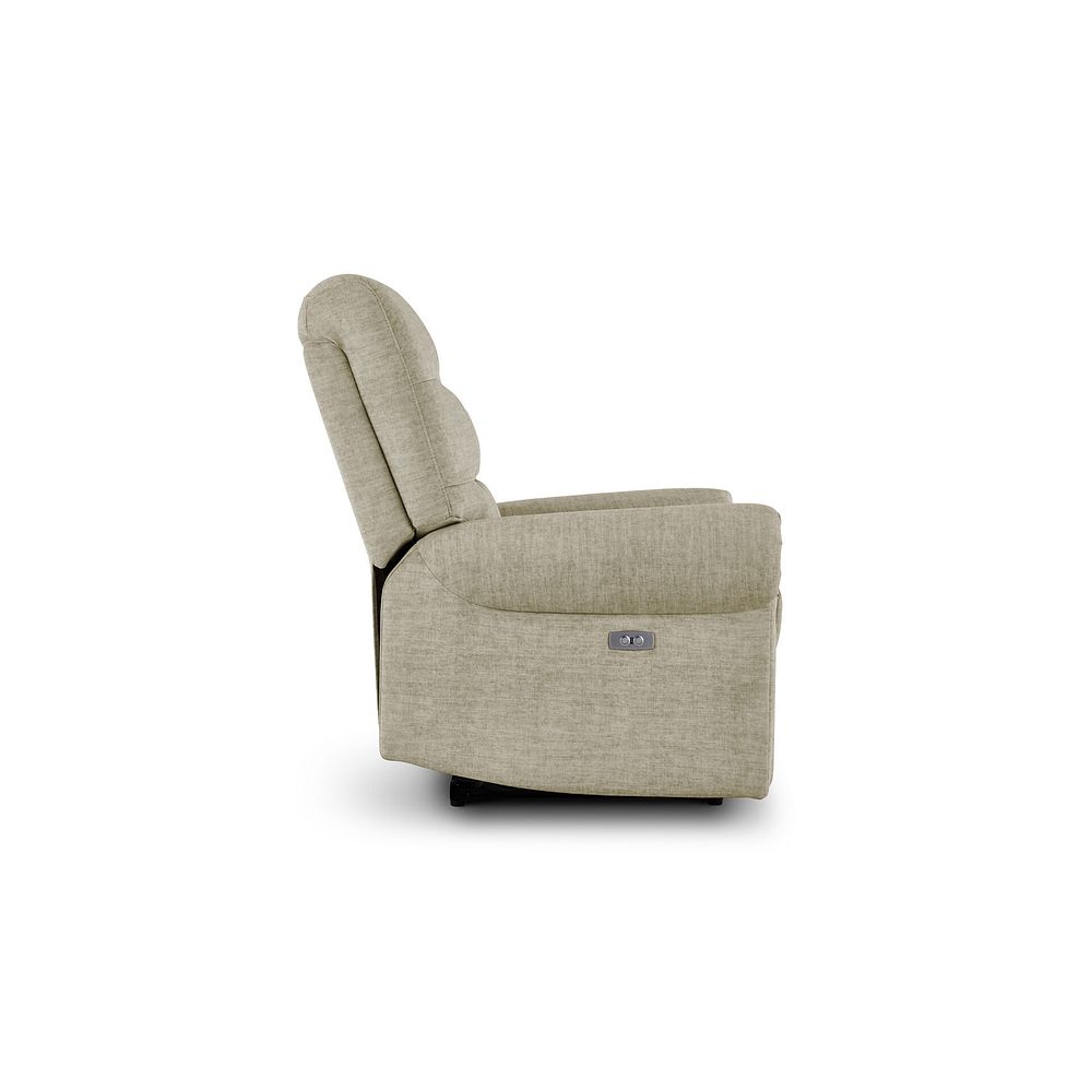 Eastbourne Recliner Armchair with USB - Plush Beige Fabric 7