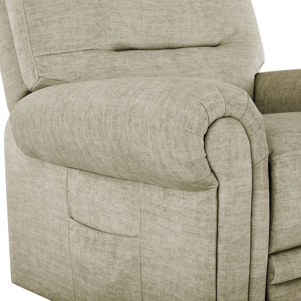 Eastbourne Recliner Armchair with USB - Plush Beige Fabric 15