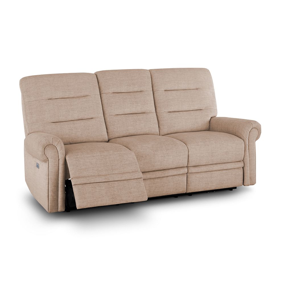Eastbourne Recliner 3 Seater with USB - Plush Beige Fabric 3