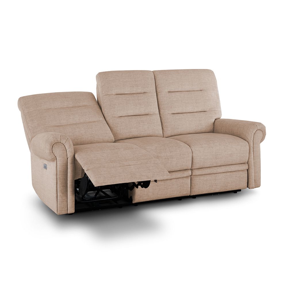 Eastbourne Recliner 3 Seater with USB - Plush Beige Fabric 4