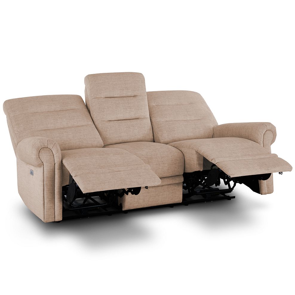 Eastbourne Recliner 3 Seater with USB - Plush Beige Fabric 5