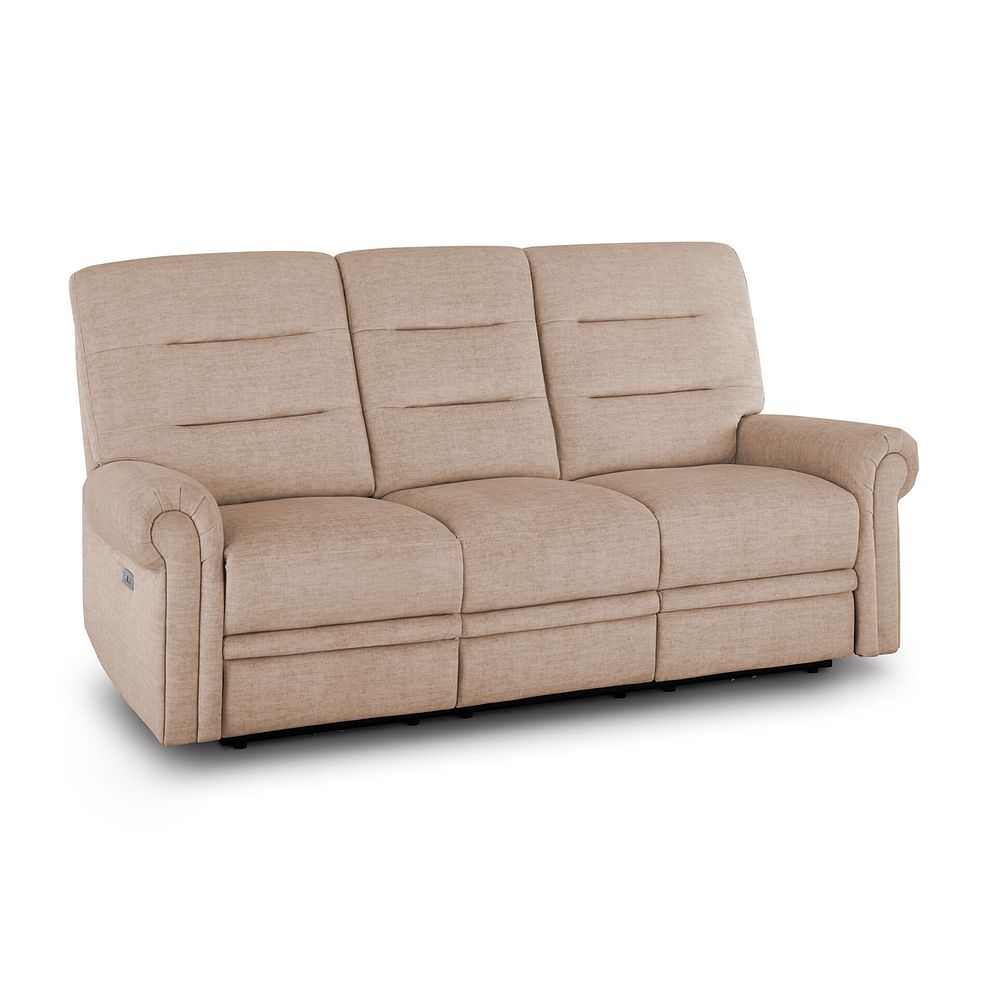 Eastbourne Recliner 3 Seater with USB - Plush Beige Fabric 1