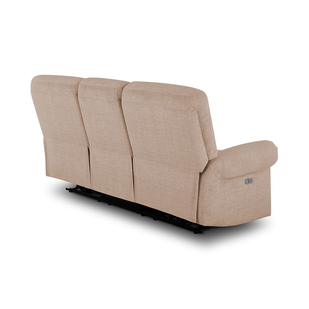 Eastbourne Recliner 3 Seater with USB - Plush Beige Fabric 6