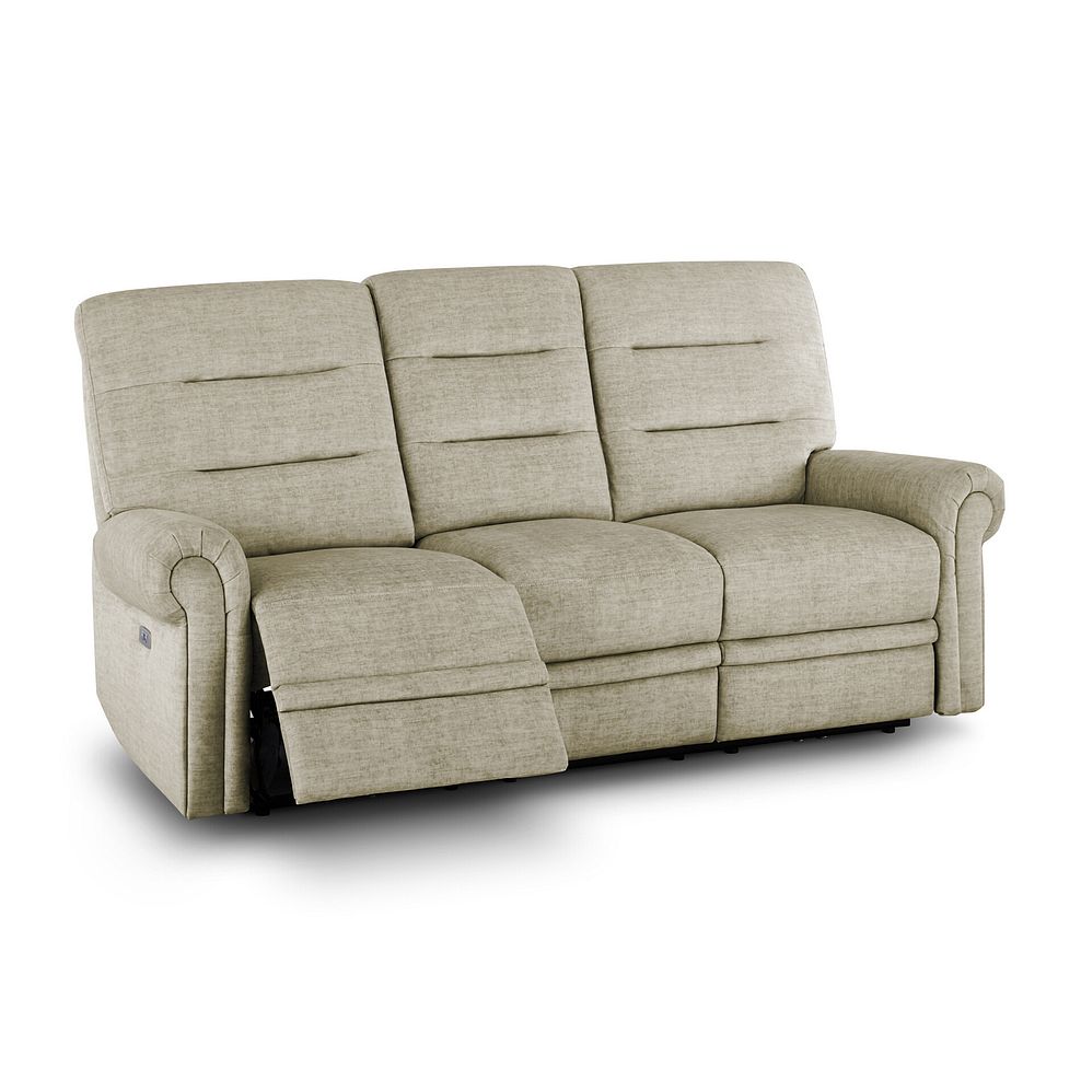 Eastbourne Recliner 3 Seater with USB - Plush Beige Fabric 4