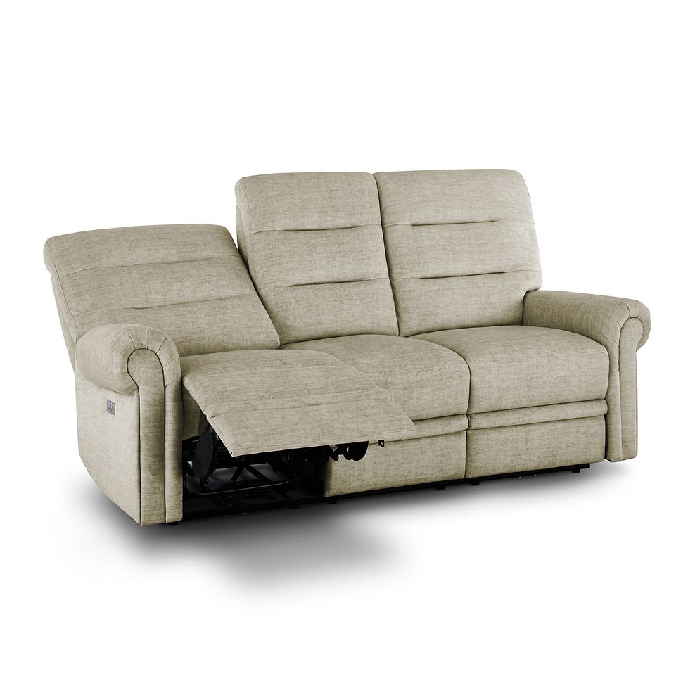 Eastbourne Recliner 3 Seater with USB - Plush Beige Fabric 5