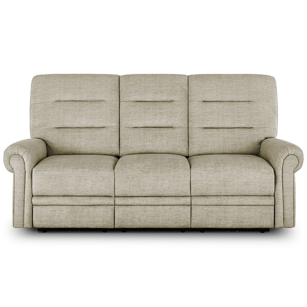 Eastbourne Recliner 3 Seater with USB - Plush Beige Fabric 3
