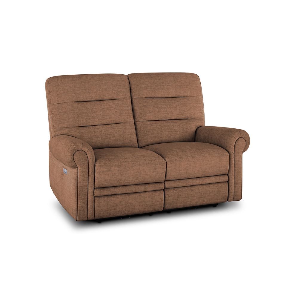 Eastbourne Recliner 2 Seater with USB - Plush Brown Fabric 1