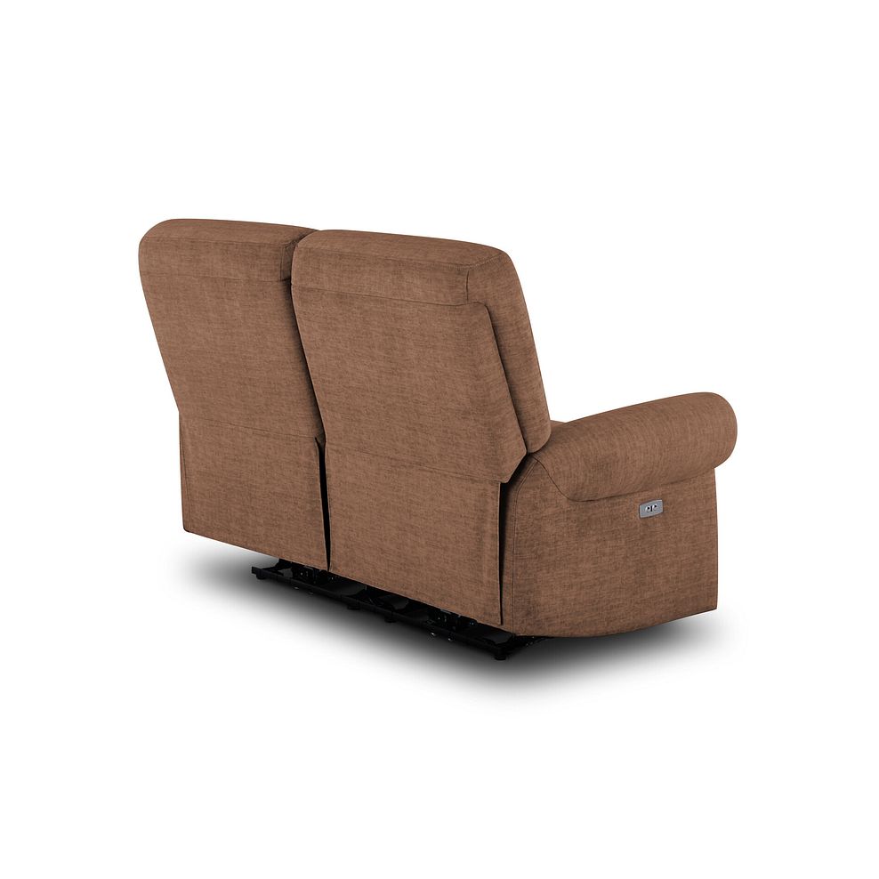 Eastbourne Recliner 2 Seater with USB - Plush Brown Fabric 6