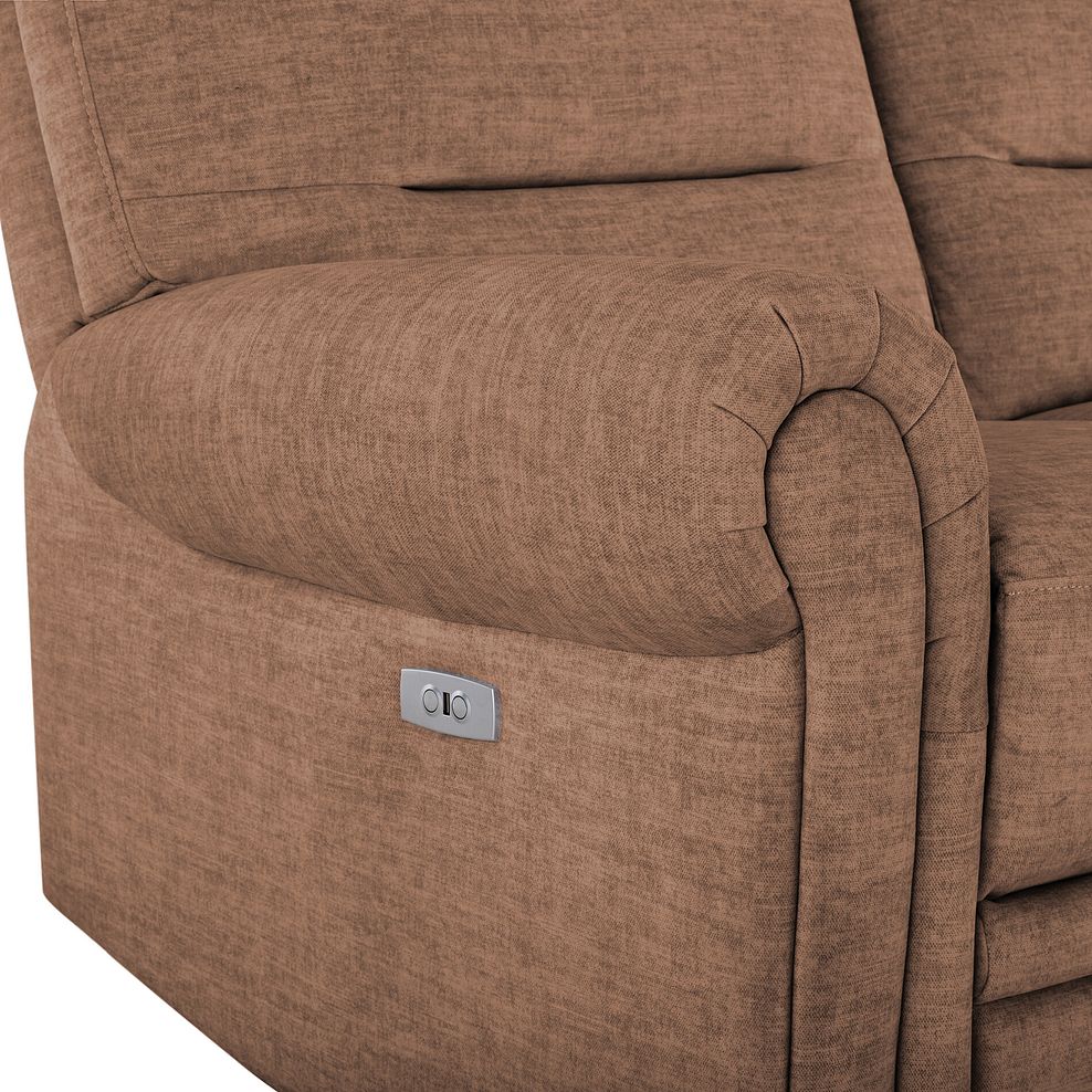 Eastbourne Recliner 2 Seater with USB - Plush Brown Fabric 12