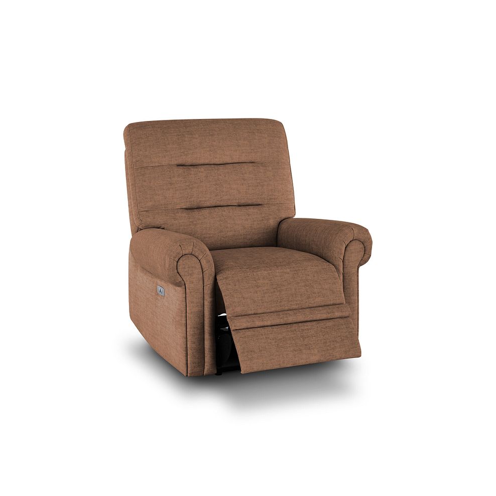 Eastbourne Recliner Armchair with USB - Plush Brown Fabric 3