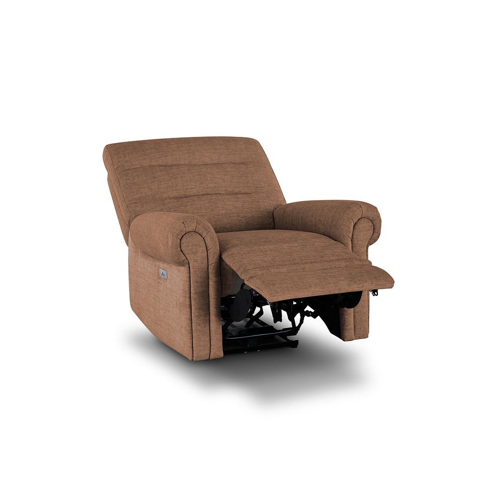 Eastbourne Recliner Armchair with USB - Plush Brown Fabric 4