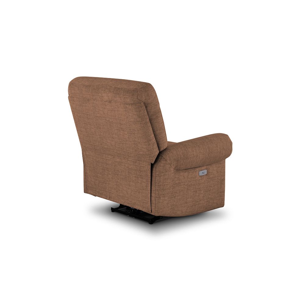 Eastbourne Recliner Armchair with USB - Plush Brown Fabric 5