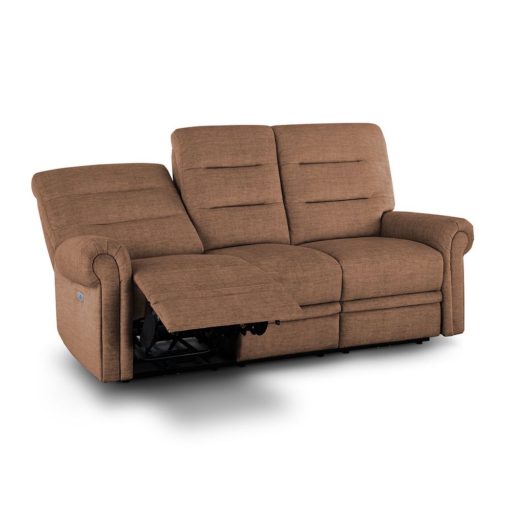 Eastbourne Recliner 3 Seater with USB - Plush Brown Fabric 4