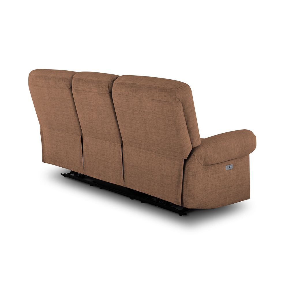 Eastbourne Recliner 3 Seater with USB - Plush Brown Fabric 6