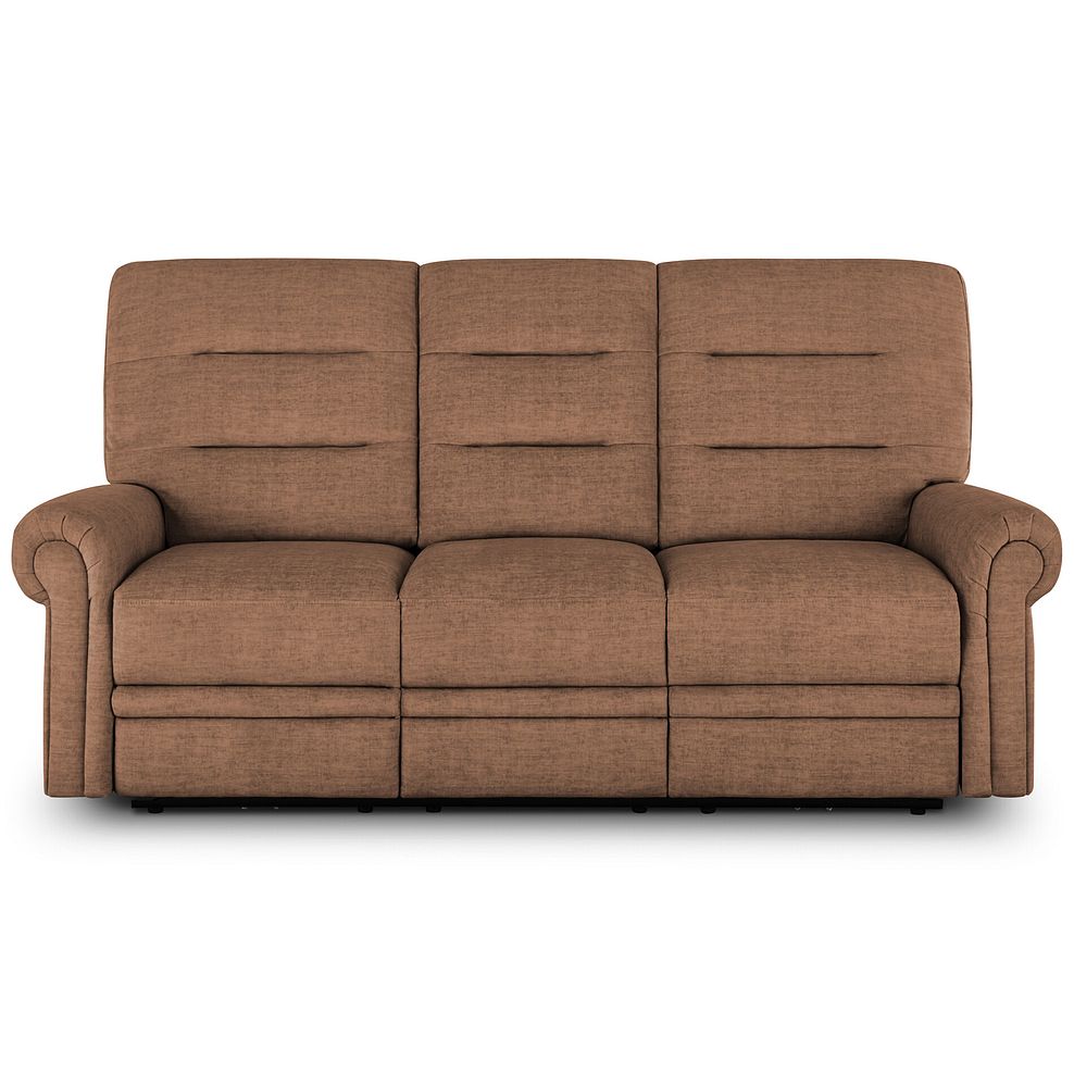 Eastbourne Recliner 3 Seater with USB - Plush Brown Fabric 2