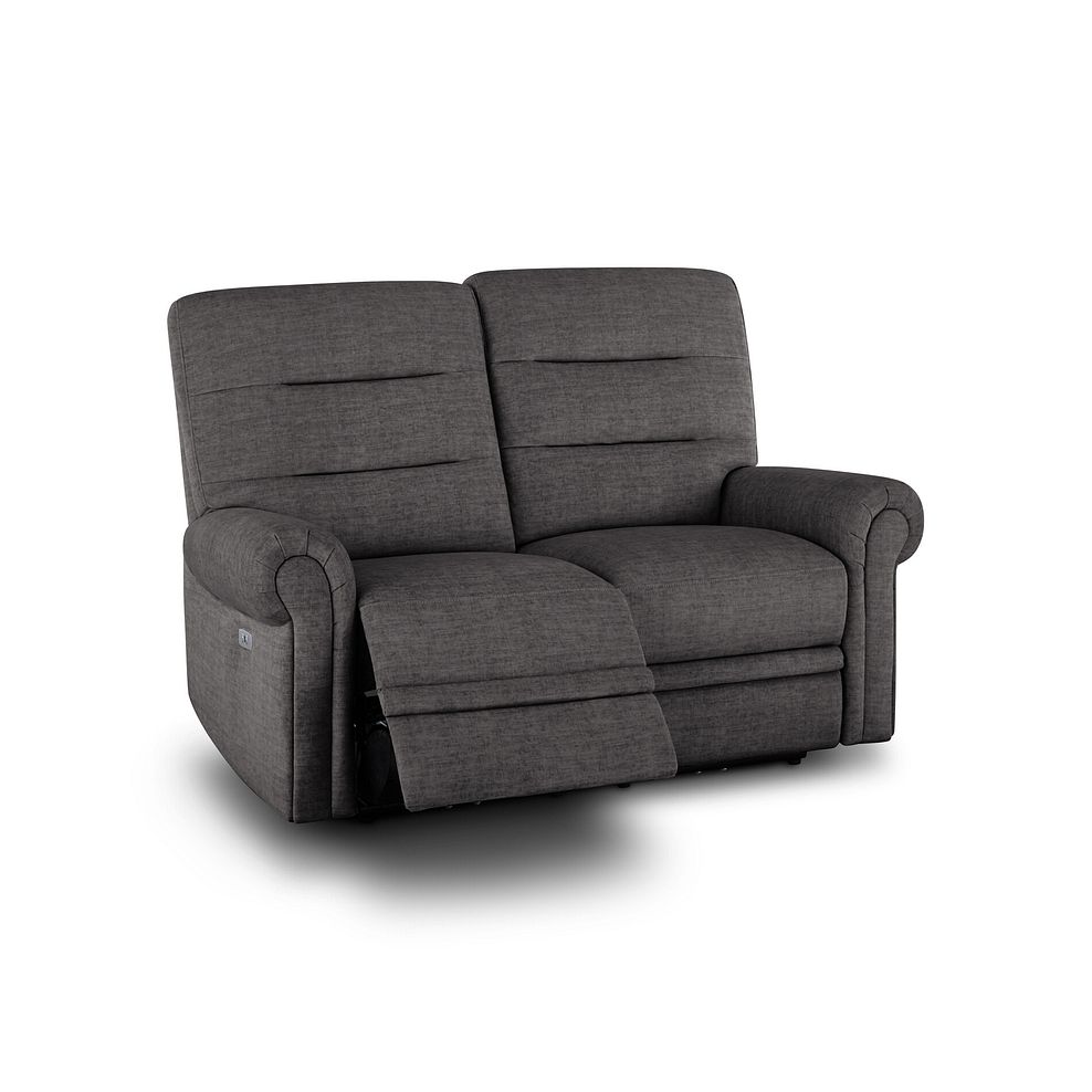 Eastbourne Recliner 2 Seater with USB - Plush Charcoal Fabric 3