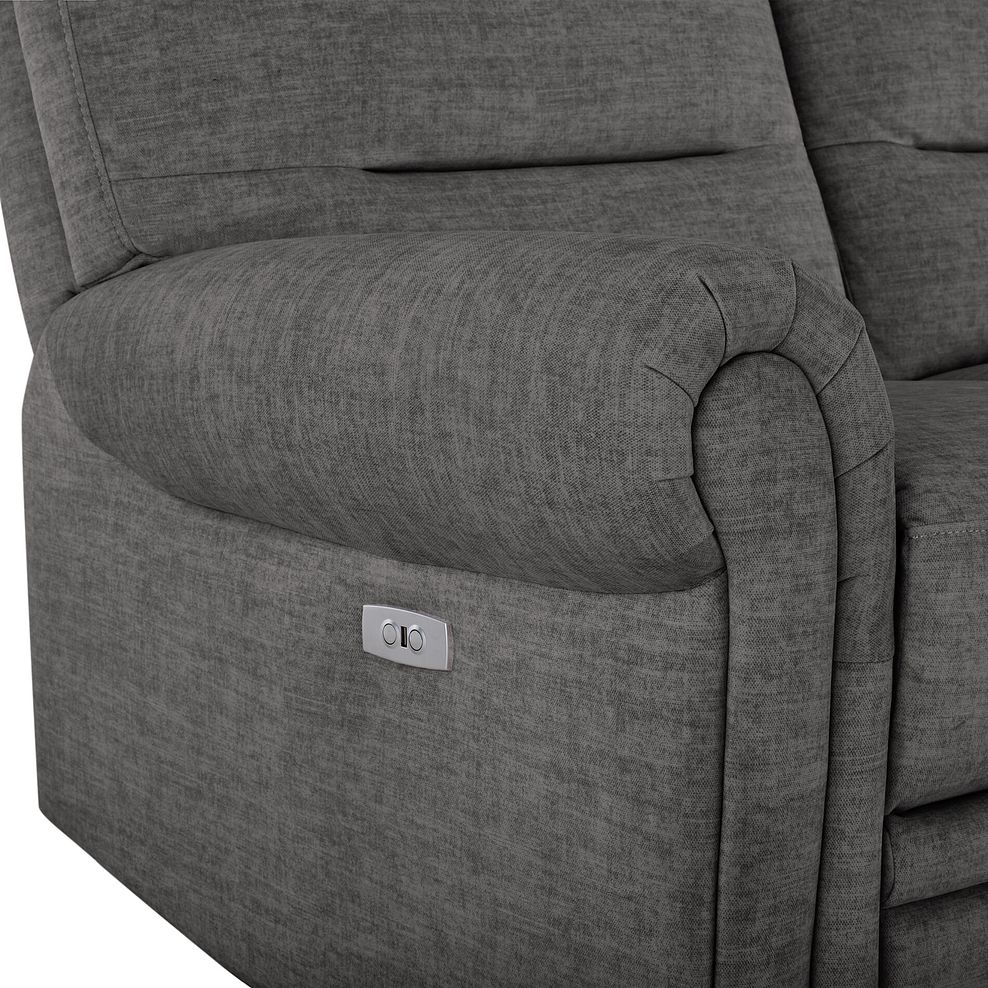 Eastbourne Recliner 2 Seater with USB - Plush Charcoal Fabric 12