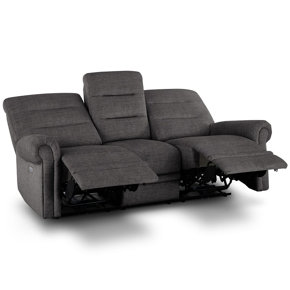 Eastbourne Recliner 3 Seater with USB - Plush Charcoal Fabric 5