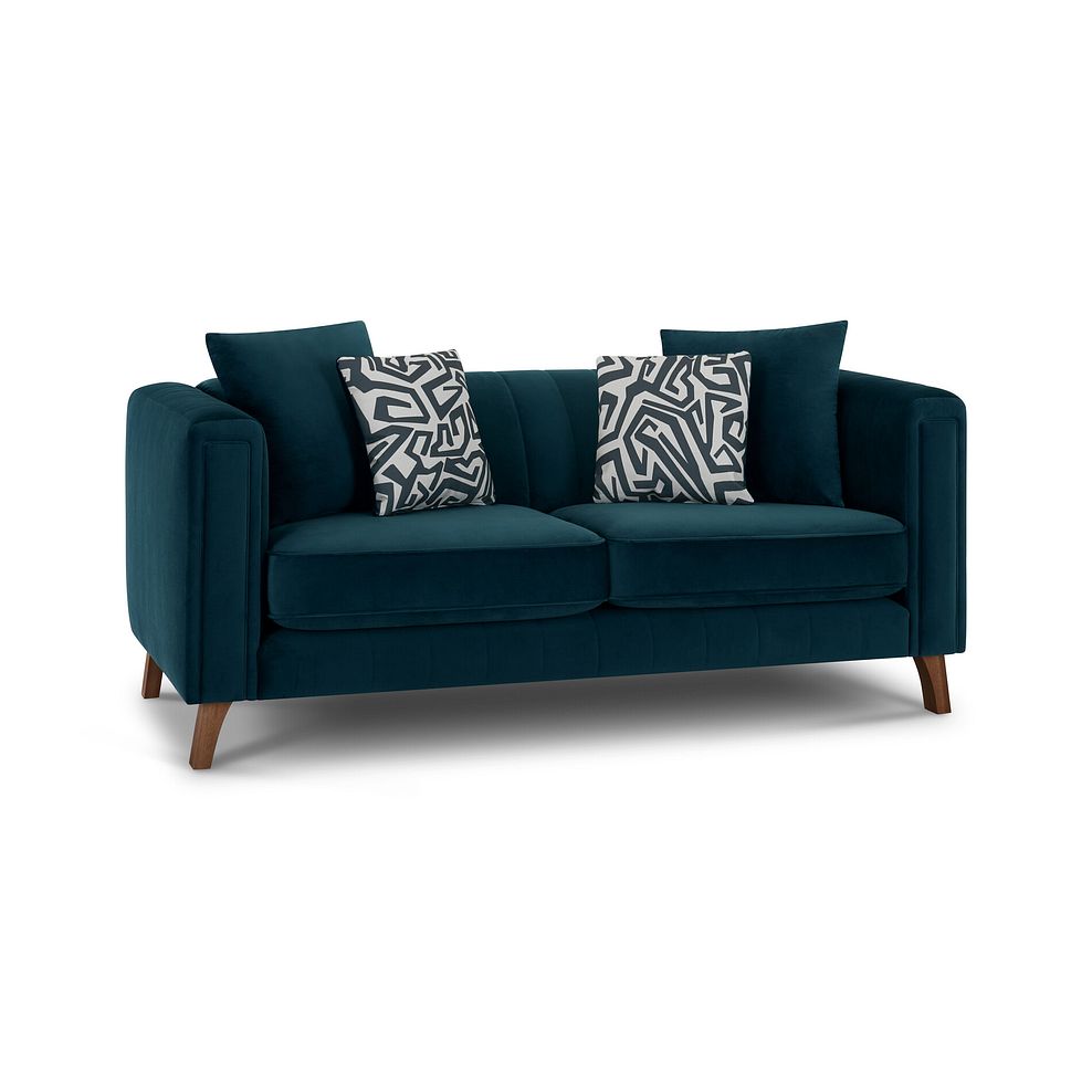 Porter 2 Seater Sofa in Velluto Blue Fabric 1