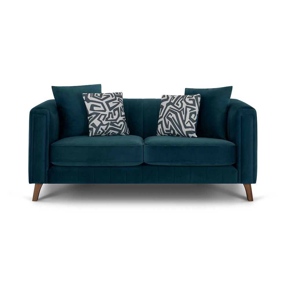 Porter 2 Seater Sofa in Velluto Blue Fabric 2