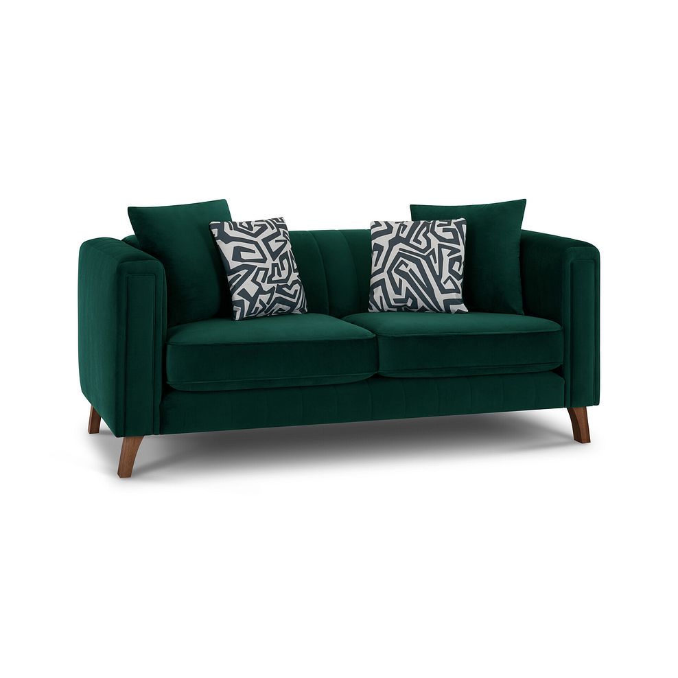 Porter 2 Seater Sofa in Velluto Dark Green Fabric 1