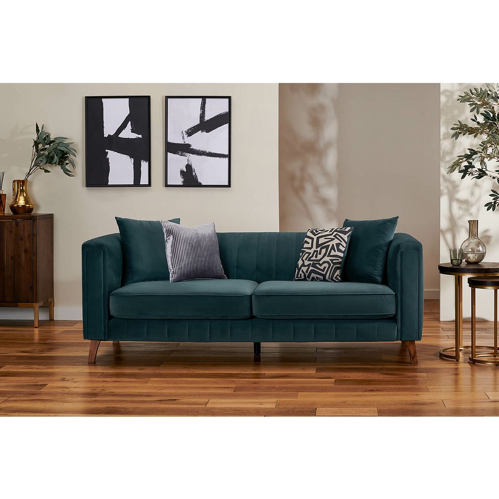 Porter 3 Seater Sofa in Velluto Azure Fabric 1