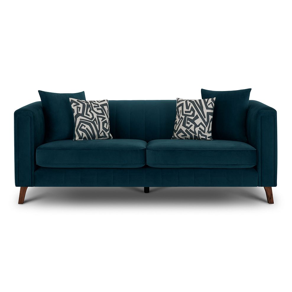 Porter 3 Seater Sofa in Velluto Blue Fabric Thumbnail 2