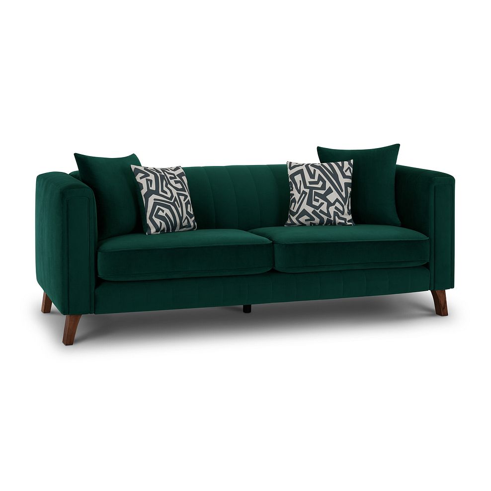 Porter 3 Seater Sofa in Velluto Dark Green Fabric Thumbnail 1