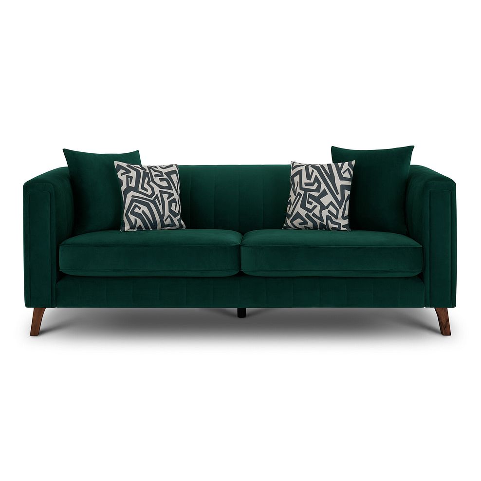Porter 3 Seater Sofa in Velluto Dark Green Fabric 2