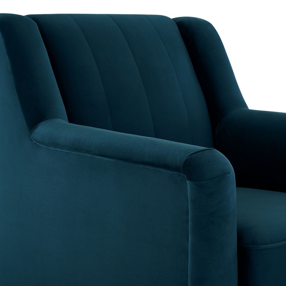 Porter Armchair in Velluto Blue Fabric 6