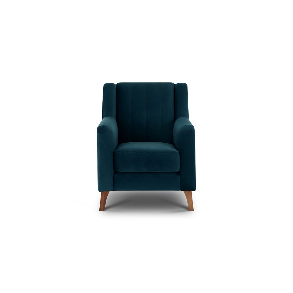 Porter Armchair in Velluto Blue Fabric 2