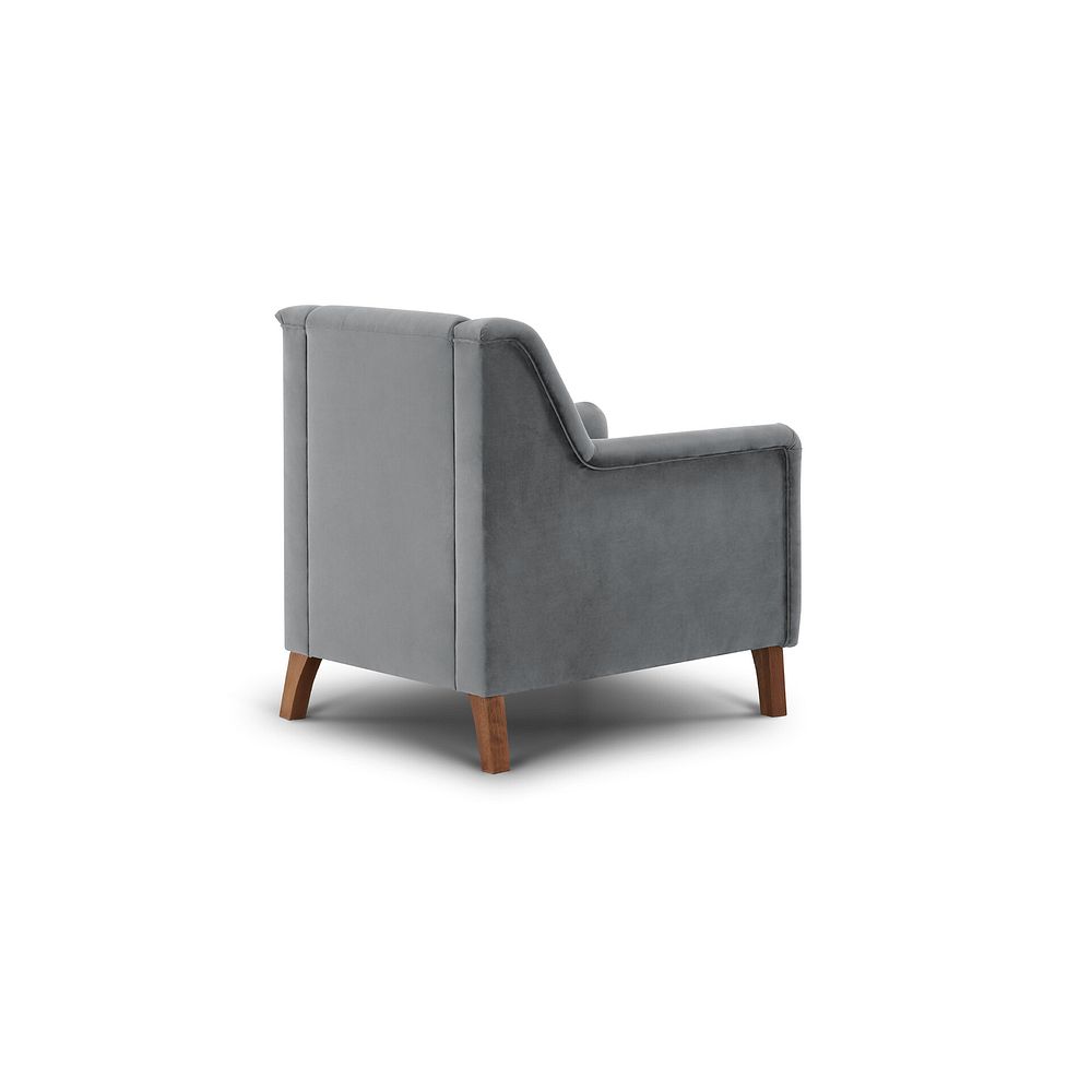 Porter  Armchair in Velluto Silver Fabric 3