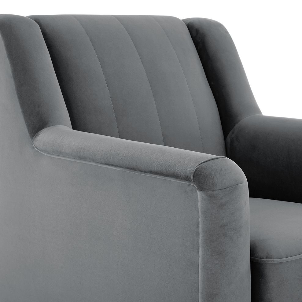 Porter  Armchair in Velluto Silver Fabric 7