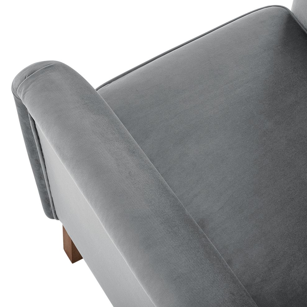 Porter  Armchair in Velluto Silver Fabric 6