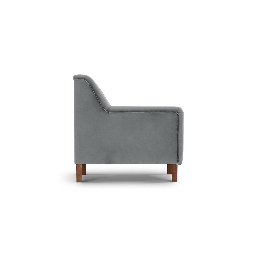 Porter  Armchair in Velluto Silver Fabric 4