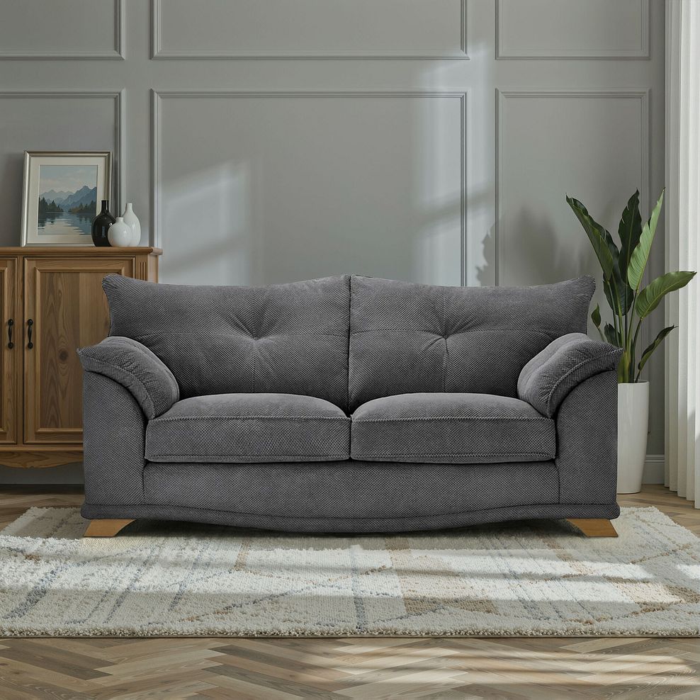 Ravello 3 Seater Sofa in Aero Charcoal Fabric 1