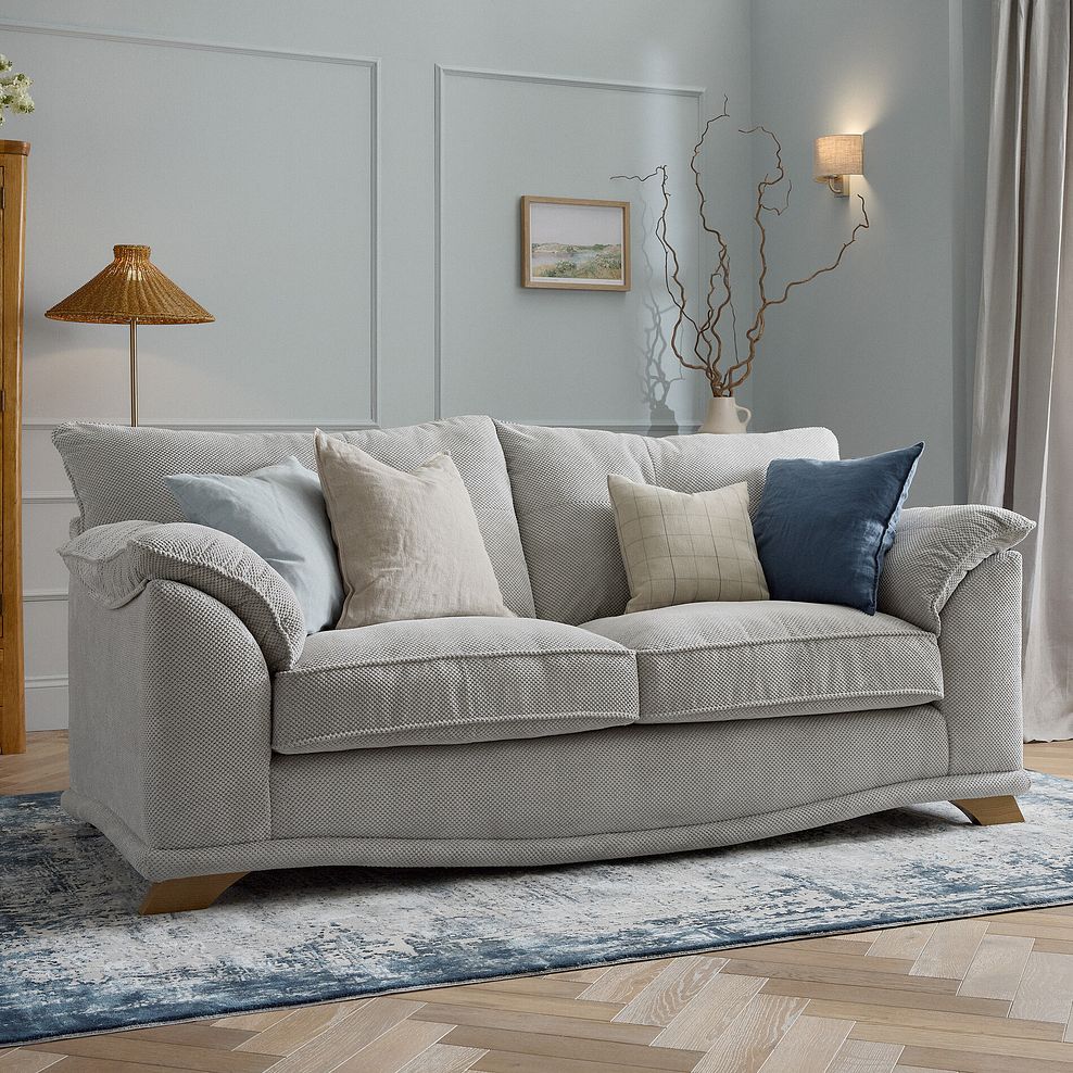 Ravello 3 Seater Sofa in Aero Silver Fabric 2