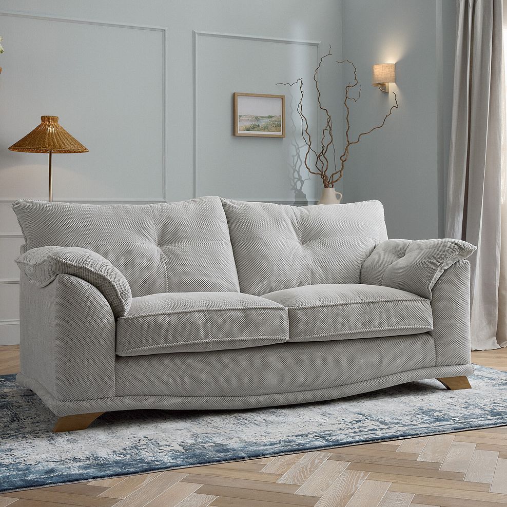 Ravello 3 Seater Sofa in Aero Silver Fabric 4