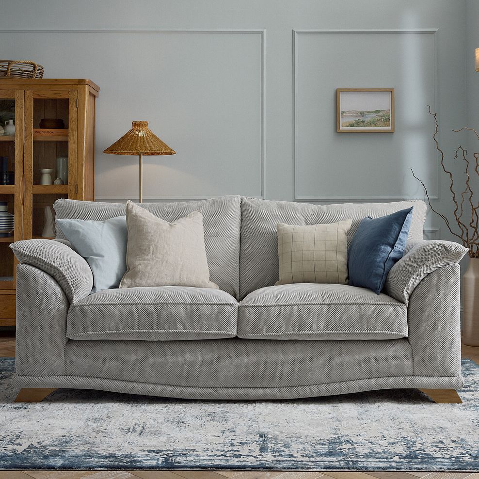 Ravello 3 Seater Sofa in Aero Silver Fabric 1
